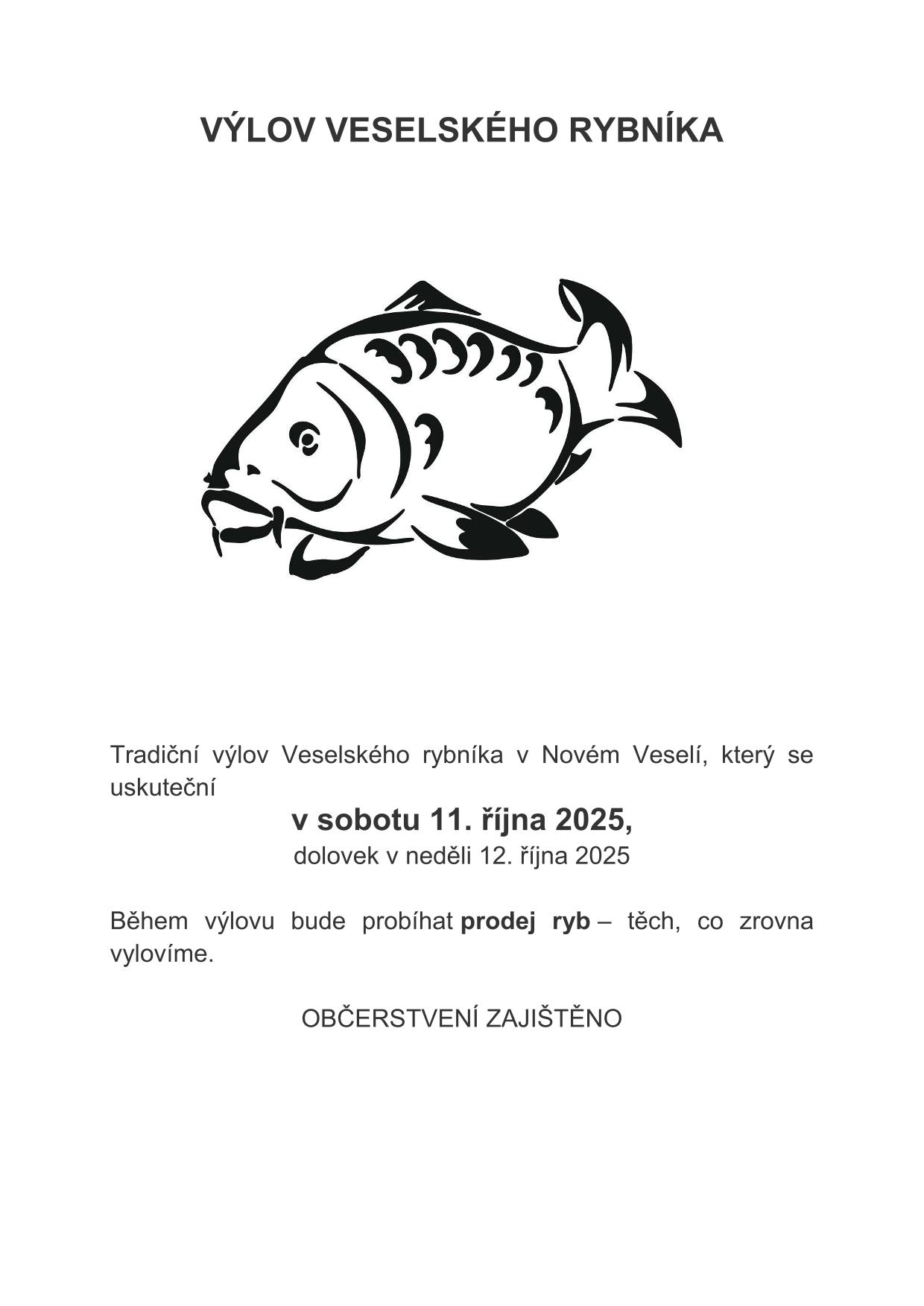 2025 VÝLOV VESELSKÉHO RYBNÍKA 1