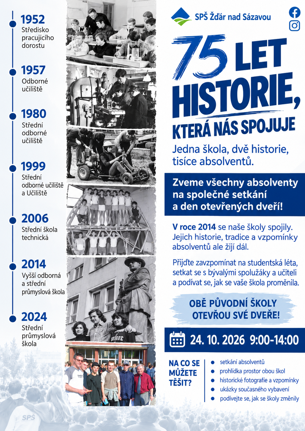 75 let historie školy obě pracoviště