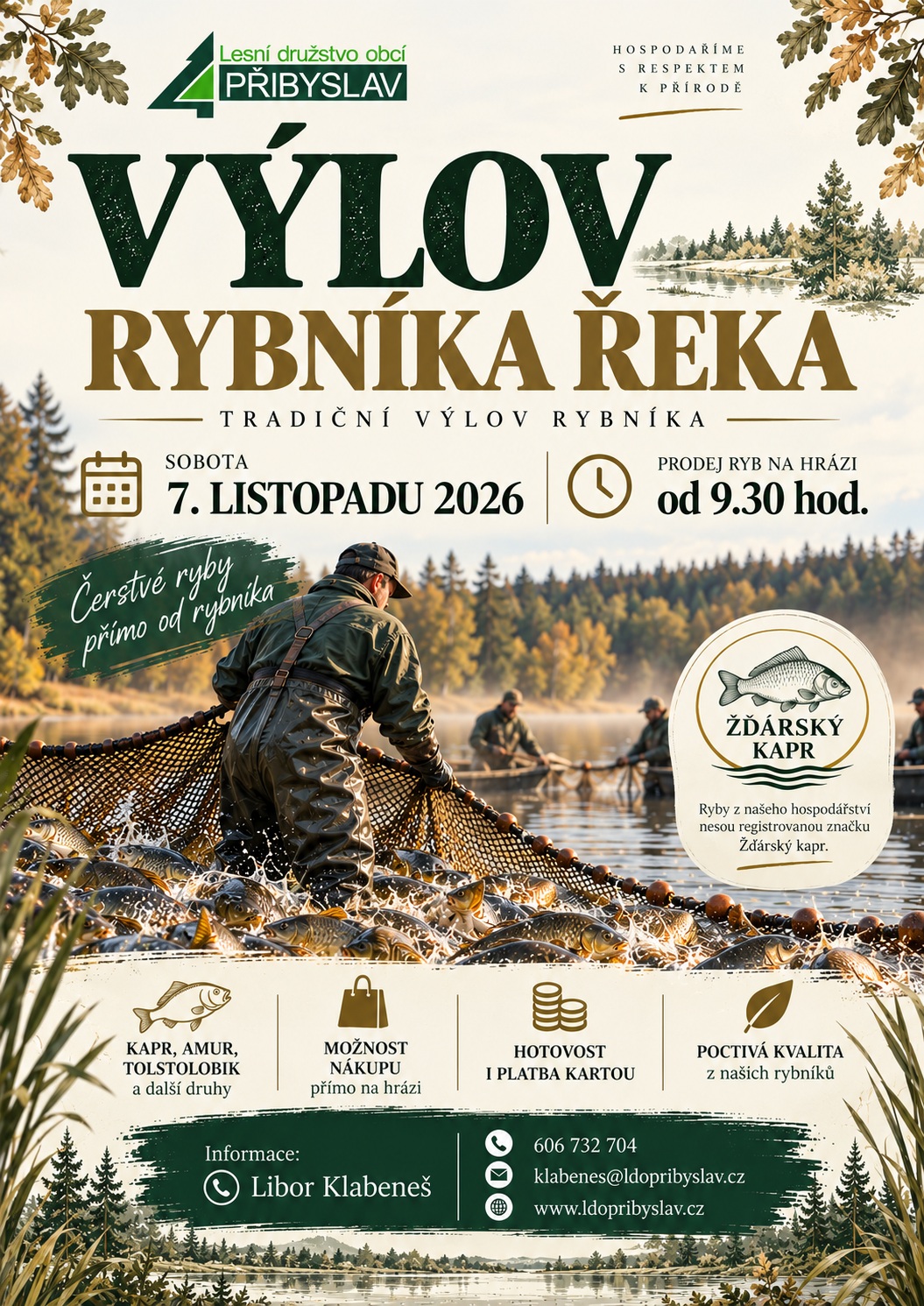 Výlov rybníka Řeka 2026