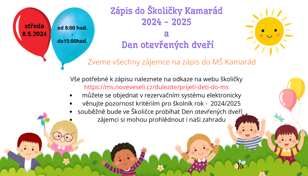 Zápis do Školičky Kamarád