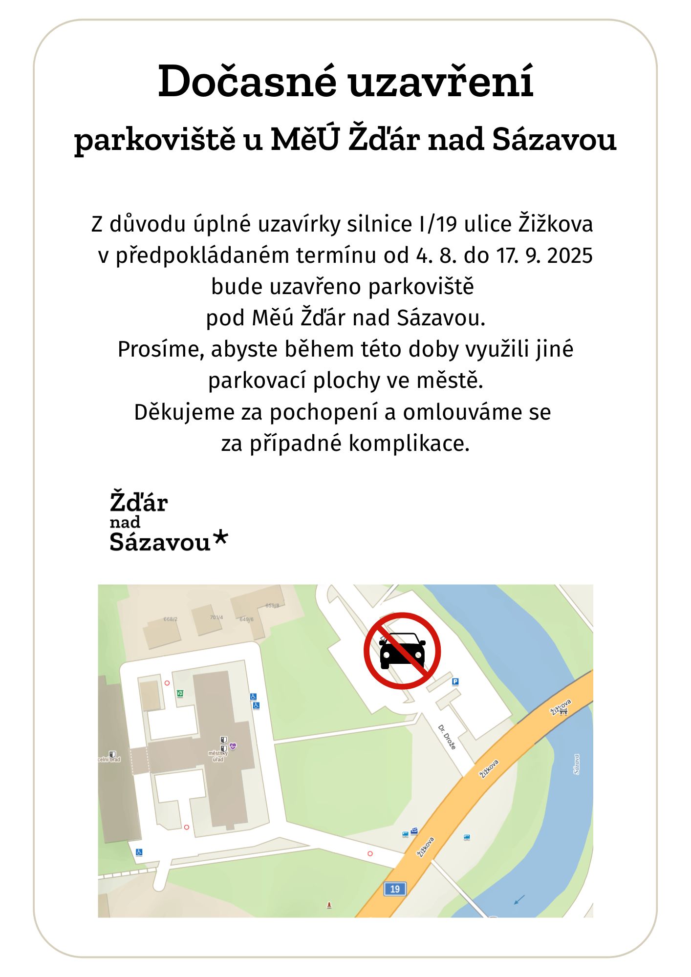 leták pro ORP uzavření parkoviště